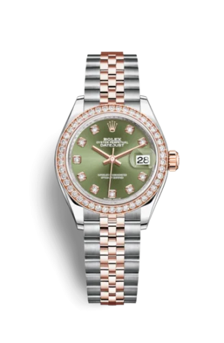 Rolex - 279381RBR-0007 Lady-Datejust 28 Rolesor Rose Diamond / Jubilee / Olive Diamond