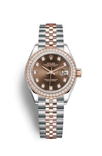 Rolex - 279381RBR-0011 Lady-Datejust 28 Rolesor Rose Diamond / Jubilee / Chocolate Diamond