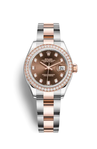 Rolex - 279381RBR-0012 Lady-Datejust 28 Rolesor Rose Diamond / Oyster / Chocolate Diamond