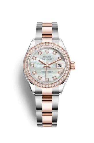 Rolex - 279381RBR-0014 Lady-Datejust 28 Rolesor Everose Diamond / Oyster / MOP