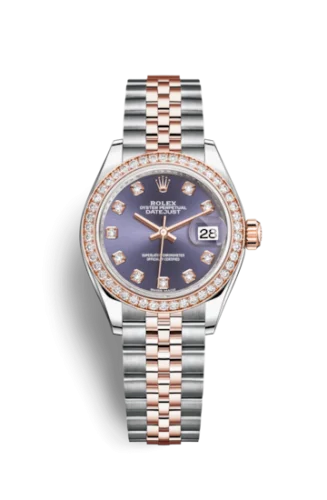 Rolex - 279381RBR-0015 Lady-Datejust 28 Rolesor Rose Diamond / Jubilee / Aubergine Diamond