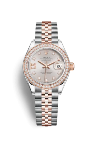 Rolex - 279381rbr-0019 Lady-Datejust 28 Rolesor Rose Diamond / Jubilee / Sundust Diamond
