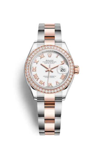 Rolex - 279381RBR-0022 Lady-Datejust 28 Rolesor Rose Diamond / Oyster / White Roman