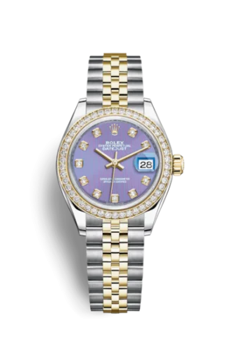 Rolex - 279383rbr-0015 Lady-Datejust 28 Rolesor Yellow Diamond / Jubilee / Lavender Diamond