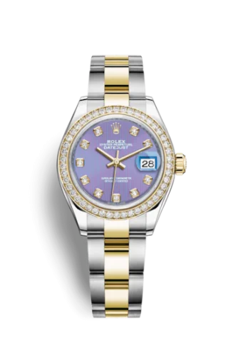 Rolex - 279383rbr-0016 Lady-Datejust 28 Rolesor Yellow Diamond / Oyster / Lavender Diamond