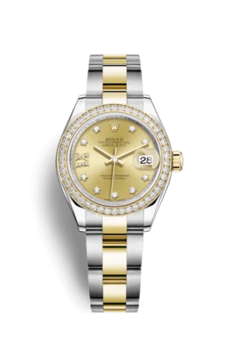 Rolex - 279383RBR-0022 Lady-Datejust 28 Rolesor Yellow Diamond / Oyster / Champagne Diamond