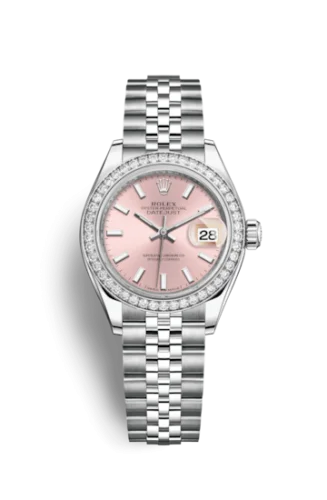 Rolex - 279384RBR-0001 Lady-Datejust 28 Stainless Steel / Diamond / Pink / Jubilee