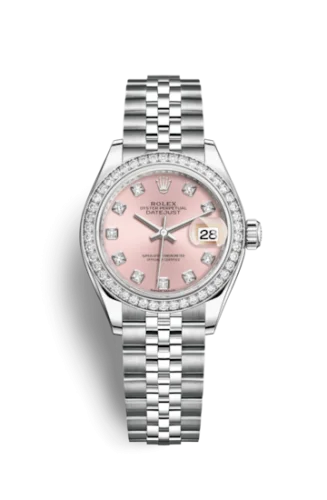 Rolex - 279384RBR-0003 Lady-Datejust 28 Stainless Steel / Diamond / Pink - Diamond / Jubilee