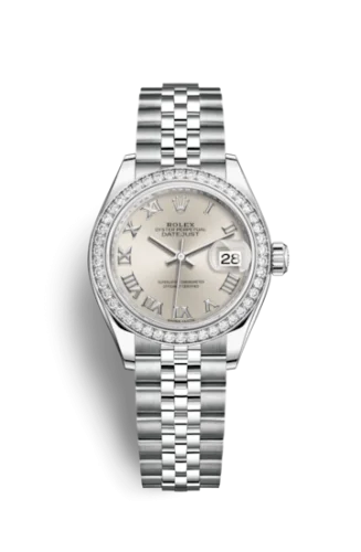 Rolex - 279384RBR-0009 Lady-Datejust 28 Stainless Steel / Diamond / Silver - Roman / Jubilee