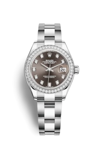 Rolex - 279384RBR-0018 Lady-Datejust 28 Stainless Steel / Diamond / Grey - Diamond / Oyster
