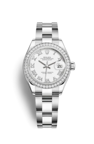 Rolex - 279384RBR-0020 Lady-Datejust 28 Stainless Steel / Diamond / White - Roman / Oyster