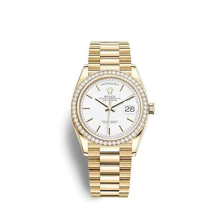 Rolex - 28348RBR-0047 Day-Date 36 Yellow Gold Diamond / White / President
