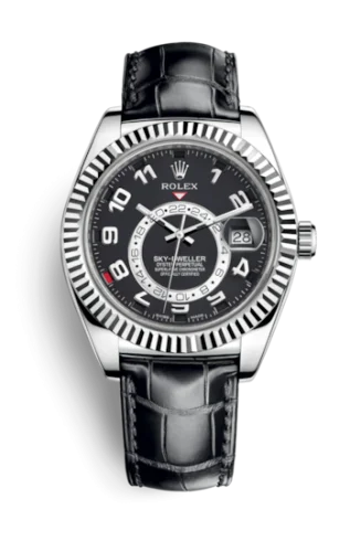 Rolex - 326139-0003 Sky-Dweller White Gold / Black / Alligator