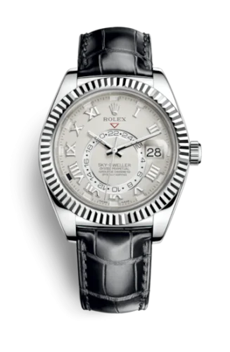 Rolex - 326139-0004 Sky-Dweller White Gold / Ivory / Alligator