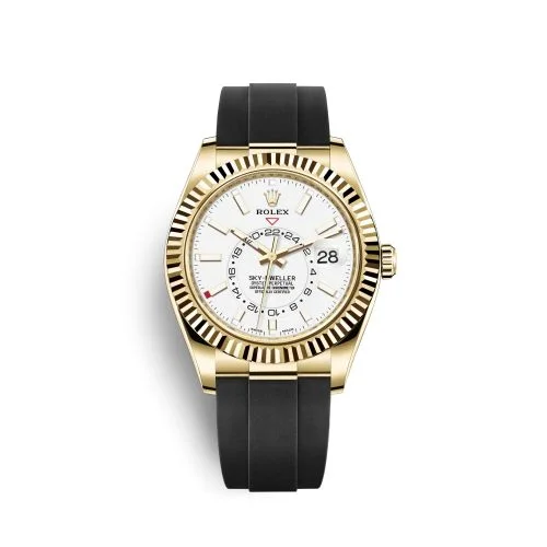 Rolex - 326238-0006 Sky-Dweller Yellow Gold / White / Oysterflex
