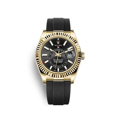 Rolex - 326238-0009 Sky-Dweller Yellow Gold / Black / Oysterflex