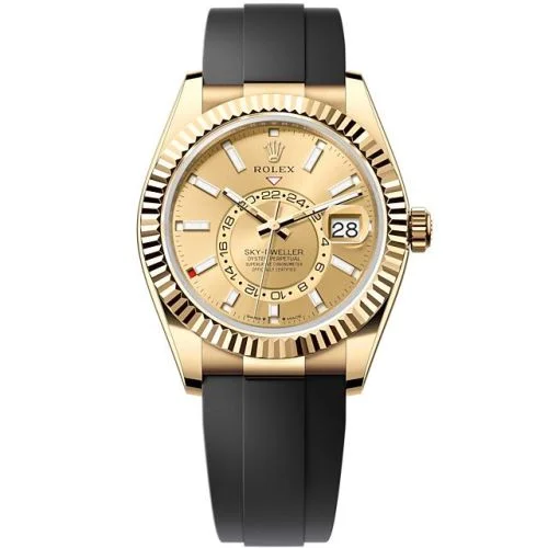 Rolex - 336238-0001 Sky-Dweller Yellow Gold / Champagne / OysterFlex