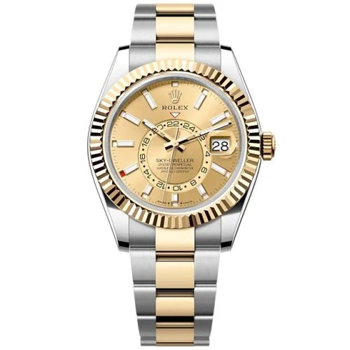 Rolex - 336933-0001 Sky-Dweller Stainless Steel - Yellow Gold / Champagne / Oyster