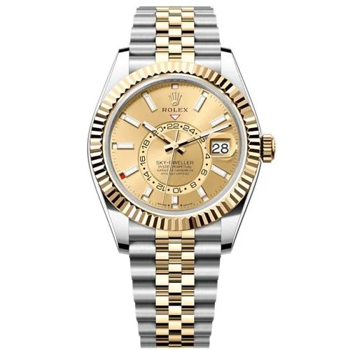 Rolex - 336933-0002 Sky-Dweller Stainless Steel - Yellow Gold / Champagne / Jubilee