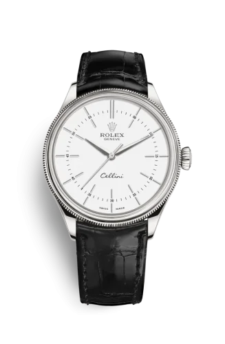 Rolex - 50509-0016 Cellini Time White Gold / White / Alligator Black