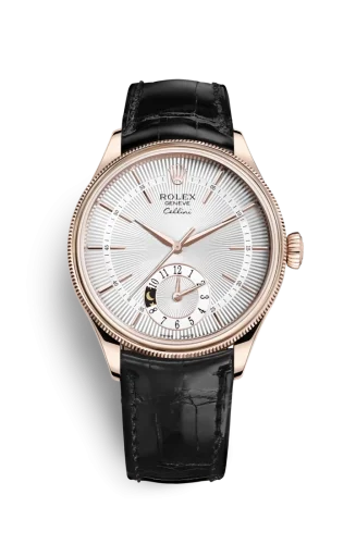 Rolex Rolex - 50525-0009 Cellini Dual Time Everose / Silver / Alligator Black