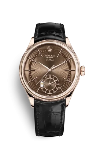 Rolex Rolex - 50525-0016 Cellini Dual Time Everose / Brown / Alligator Black