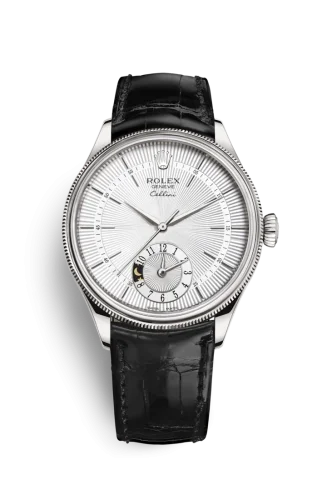 Rolex Rolex - 50529-0006 Cellini Dual Time White Gold / Silver / Alligator Black