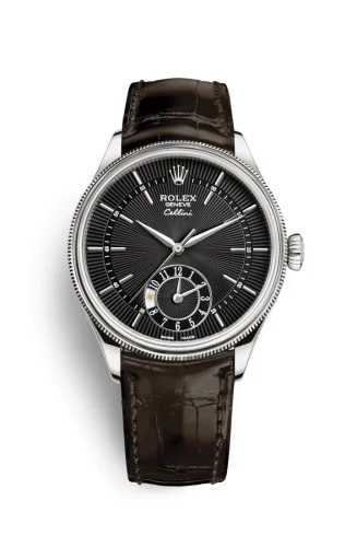 Rolex Rolex - 50529-0010 Cellini Dual Time White Gold / Black / Alligator Brown