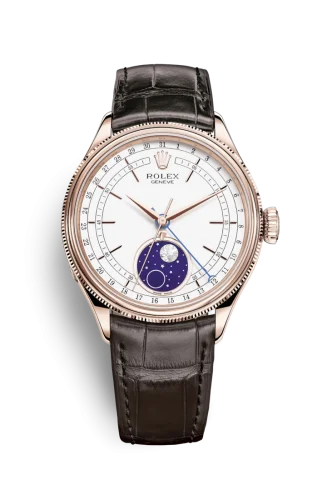 Rolex Cellini Moonphase Everose / White / Alligator