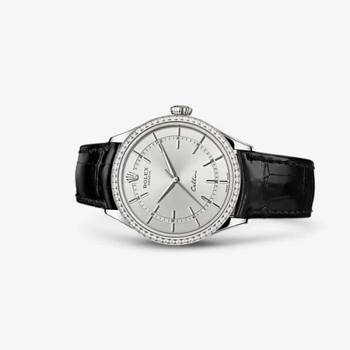 Rolex - 50709rbr-0010 Cellini Time White Gold Diamond Rhodium