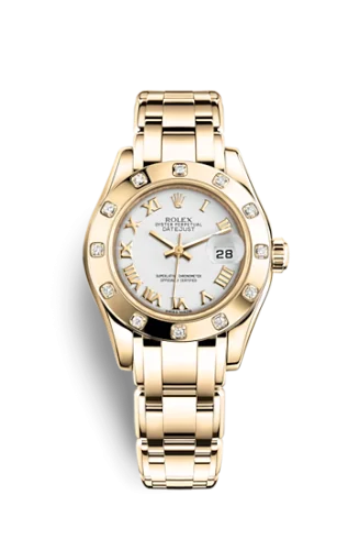 Rolex - 80318-0054 Datejust Pearlmaster 29 Yellow Gold Diamond / White Roman