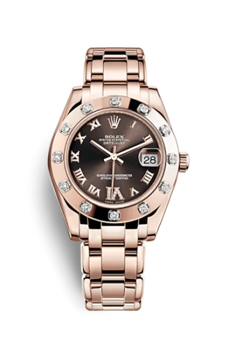Rolex - 81315-0003 Datejust Pearlmaster 34 Everose 12 Diamond Chocolate Roman