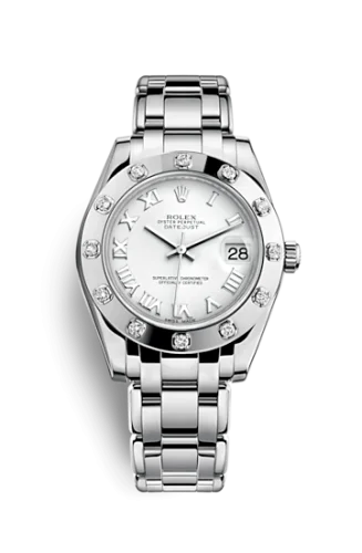 Rolex - 81319-0008 Datejust Pearlmaster 34 White Gold 12 Diamond White Roman