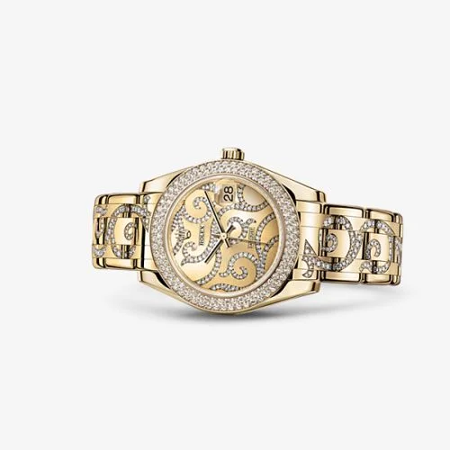 Rolex - 81338-0092 Datejust Pearlmaster 34 Yellow Gold Diamond Arabesque