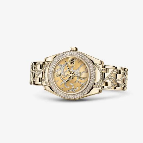 Rolex - 81338-0093 Datejust Pearlmaster 34 Yellow Gold Diamond Flammee