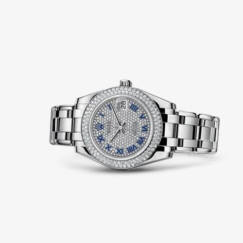 Rolex - 81339-0012 Datejust Pearlmaster 34 White Gold Diamond / Paved Roman