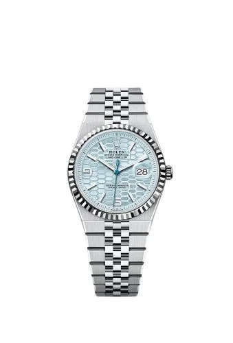 Rolex - 127236-0001 Land-Dweller 36 Platinum / Ice Blue  / Flat Jubilee