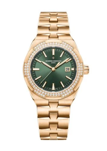 Vacheron Constantin - 4605V/200R-B969 Overseas Automatic 35 Pink Gold - Diamond / Green / Bracelet