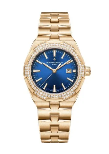 Vacheron Constantin - 4605V/200R-B978 Overseas Automatic 35 Pink Gold - Diamond / Blue / Bracelet